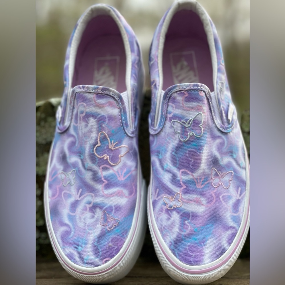Vans Classic Slip On Platform Butterfly Dreams Pre-Owned Women’s 8 Men’s 6.5
